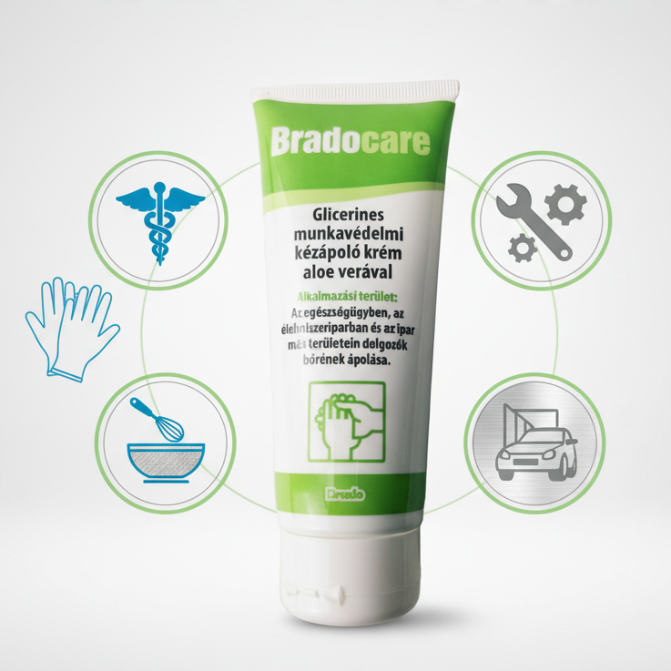 Creme de Mãos Profissional Bradocare com Glicerina e Aloe Vera 100ml