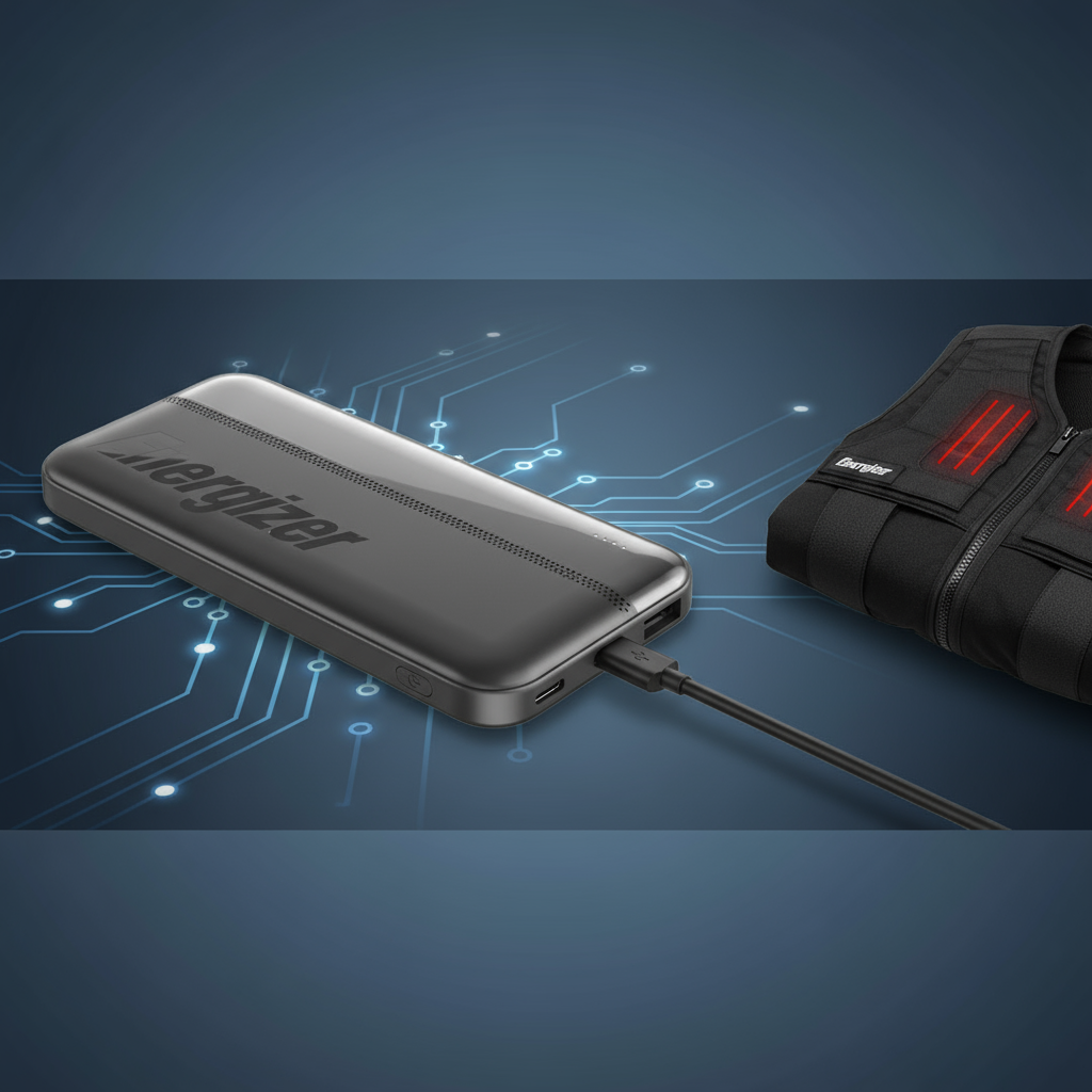 Power bank Energizer con ricarica rapida per gilet riscaldati