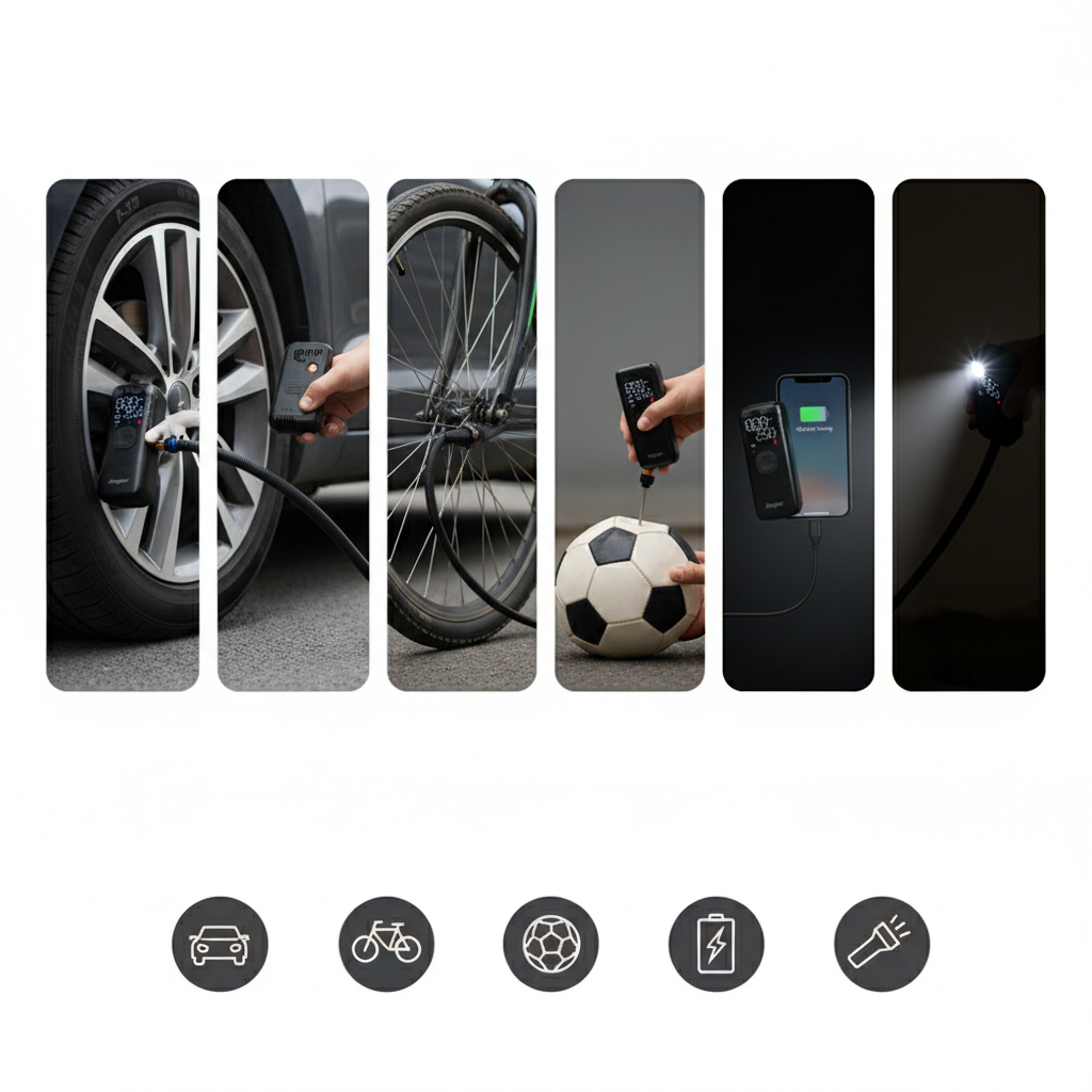 Mini compresor portátil con power bank y linterna LED Energizer PAC4000