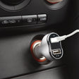 Doppel-USB Kfz-Ladegerät – Weiß, kompakt