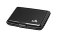 Portacarte in alluminio nero con protezione RFID – 6 scomparti