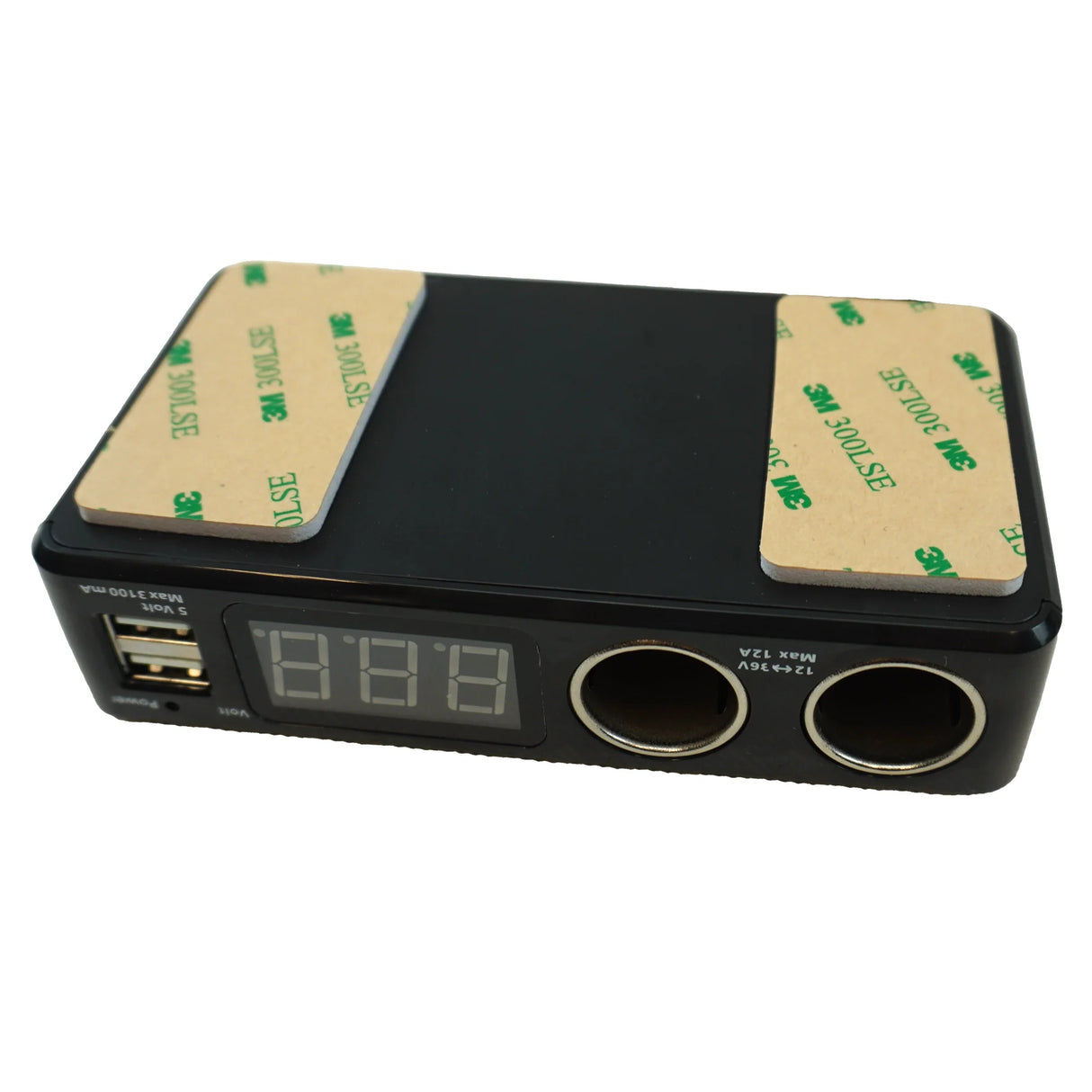 Distribuidor de Isqueiro com 2 Entradas e 2 Saídas USB + Voltímetro