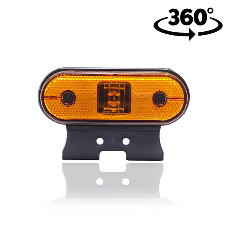 Aspöck LED Unipoint Position Lamp Amber with Holder and 0.5m Cable