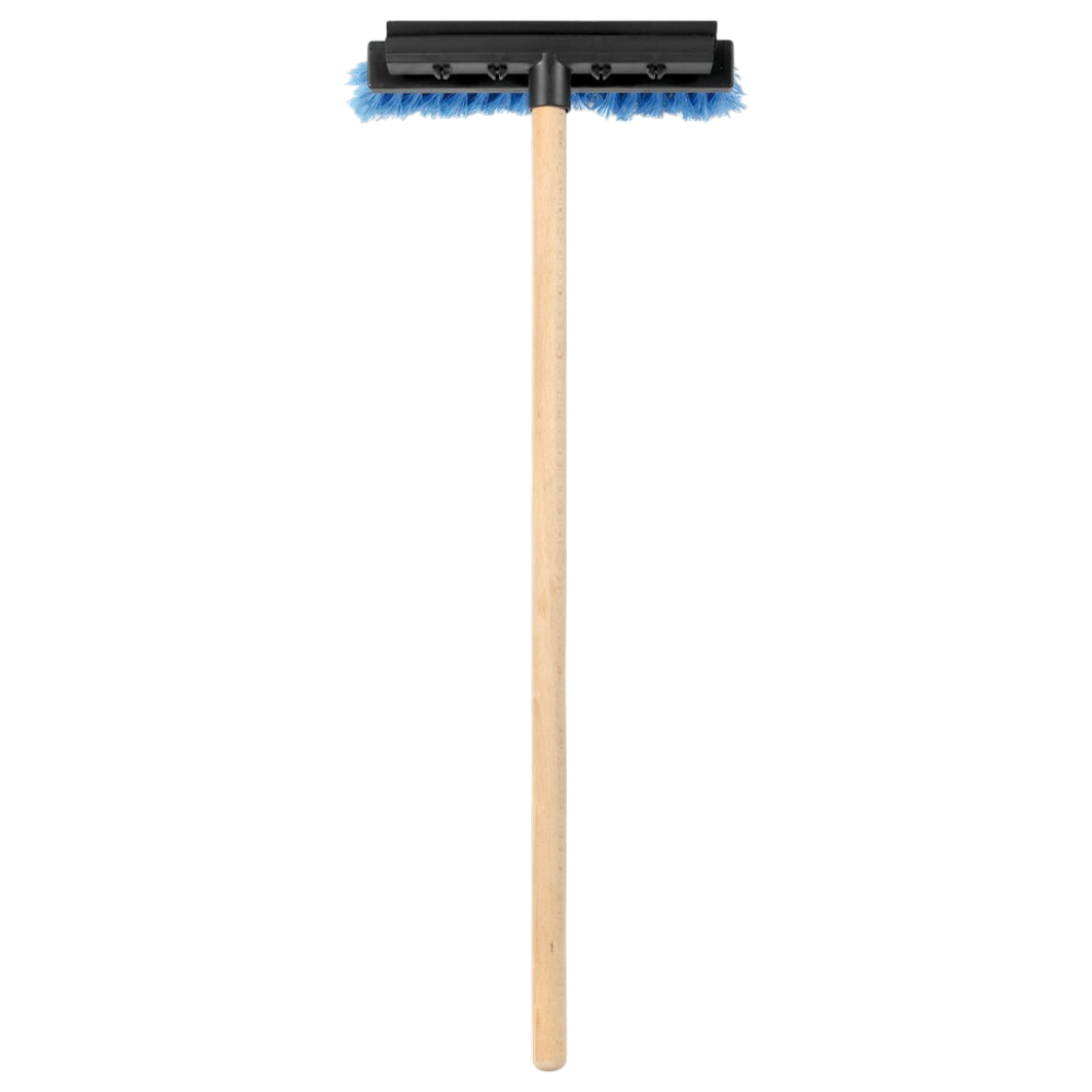 Car windscreen squeegee and brush 25cm with 60cm Wooden Handle