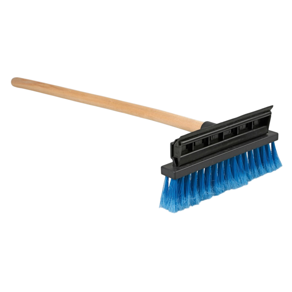 Car windscreen squeegee and brush 25cm with 60cm Wooden Handle