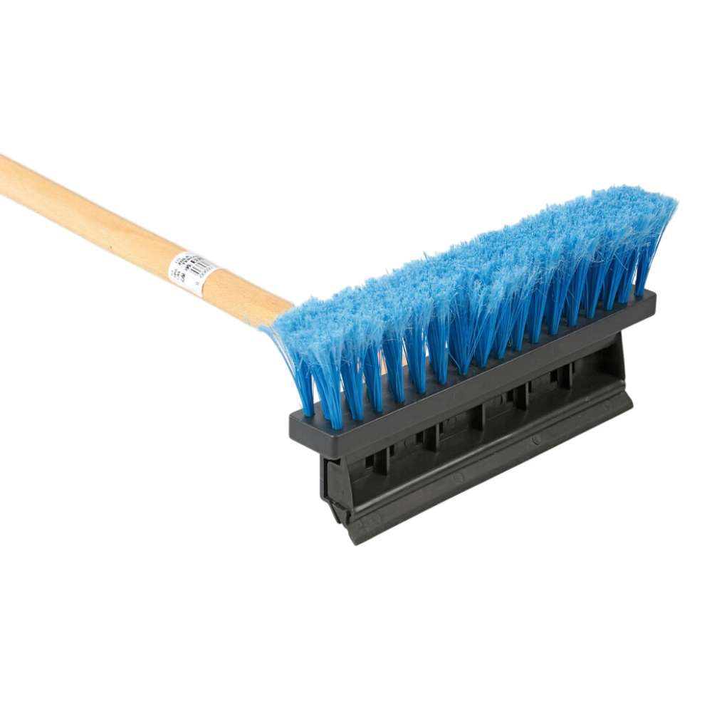 Car windscreen squeegee and brush 25cm with 60cm Wooden Handle
