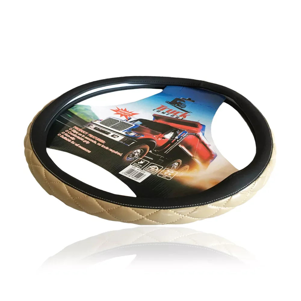 Patterned Leather-Effect Steering Wheel Cover