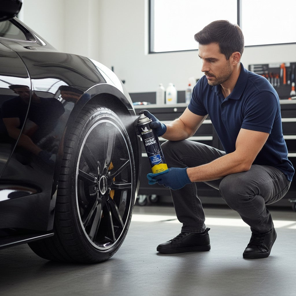 Tyre Shine Spray 520ml Wet Look Tyre Dressing for Deep Black Finish