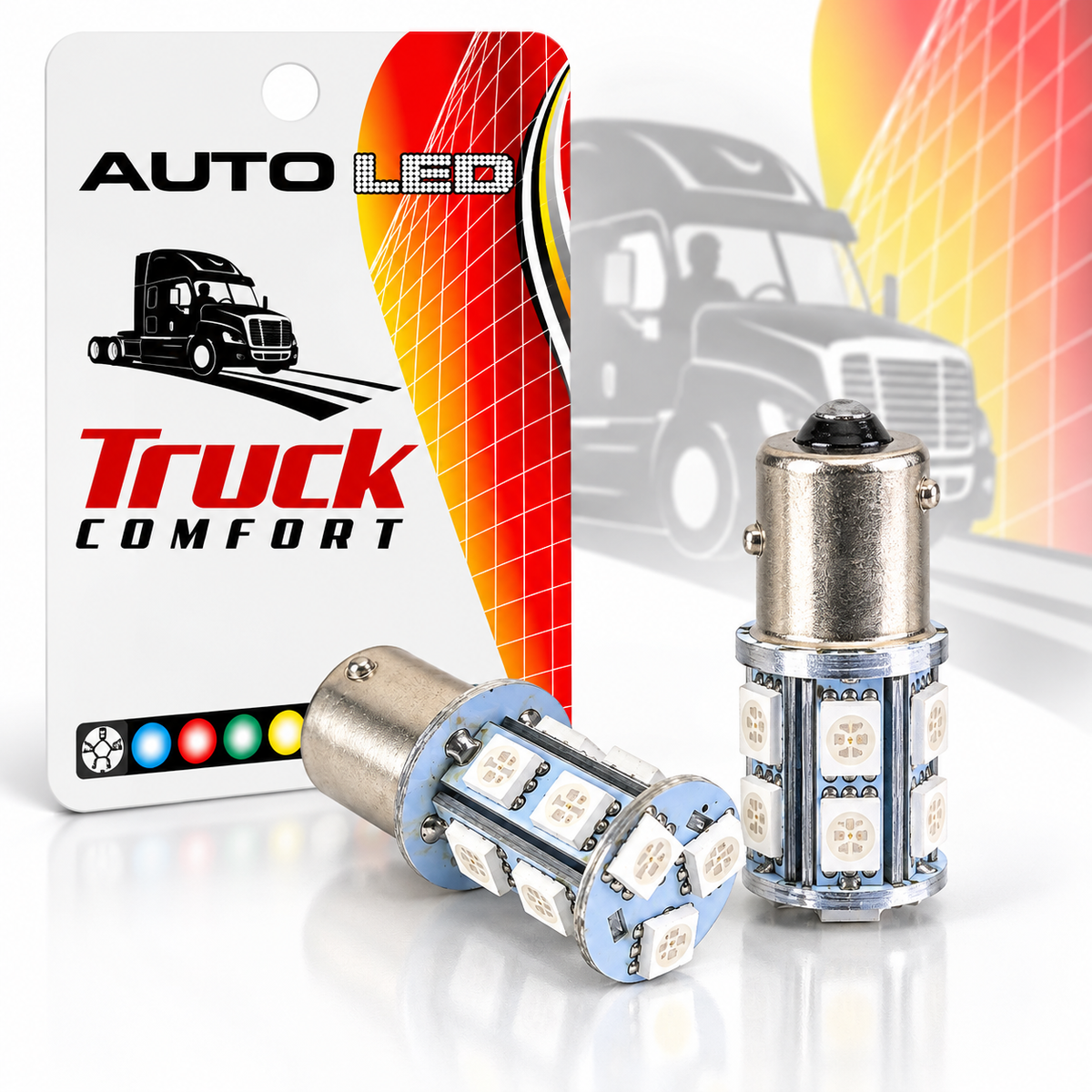 LED Car Bulbs BA15S SMD White or Red 2 Pack