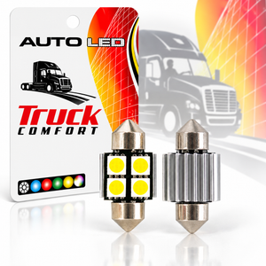 LED Festoon Bulbs 12V Canbus White 4 SMD 31–41mm 2 Pack