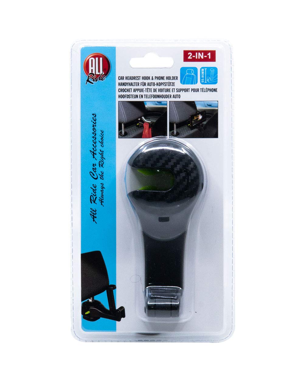 Porta telefono e gancio 2 in 1 per poggiatesta auto