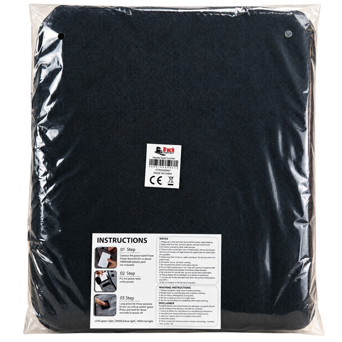 Heated Seat Cushion USB Powered with 3 Heat Settings