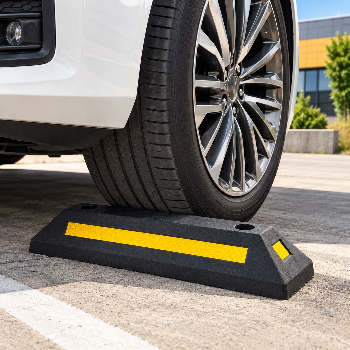 Rubber Wheel Stop with Reflective Markings 560mm