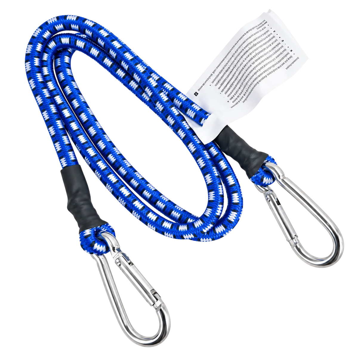 Bungee Cord with Carabiner Clips 8 mm, blue 1pcs