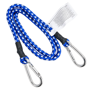 Bungee Cord with Carabiner Clips 8 mm, blue 1pcs