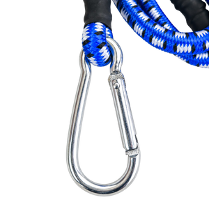 Bungee Cord with Carabiner Clips 8 mm, blue 1pcs