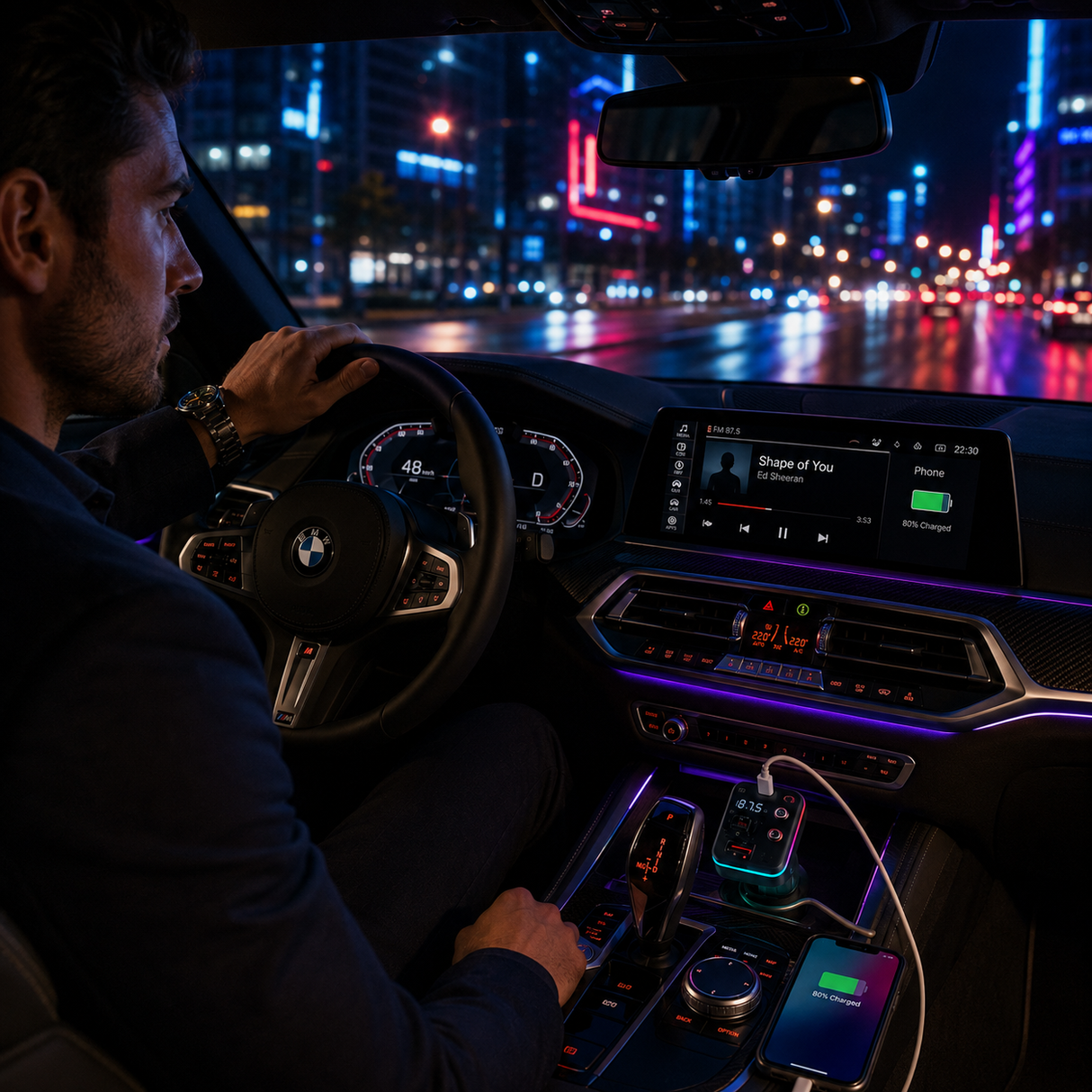 Bluetooth FM transmitter usb-c car adapter