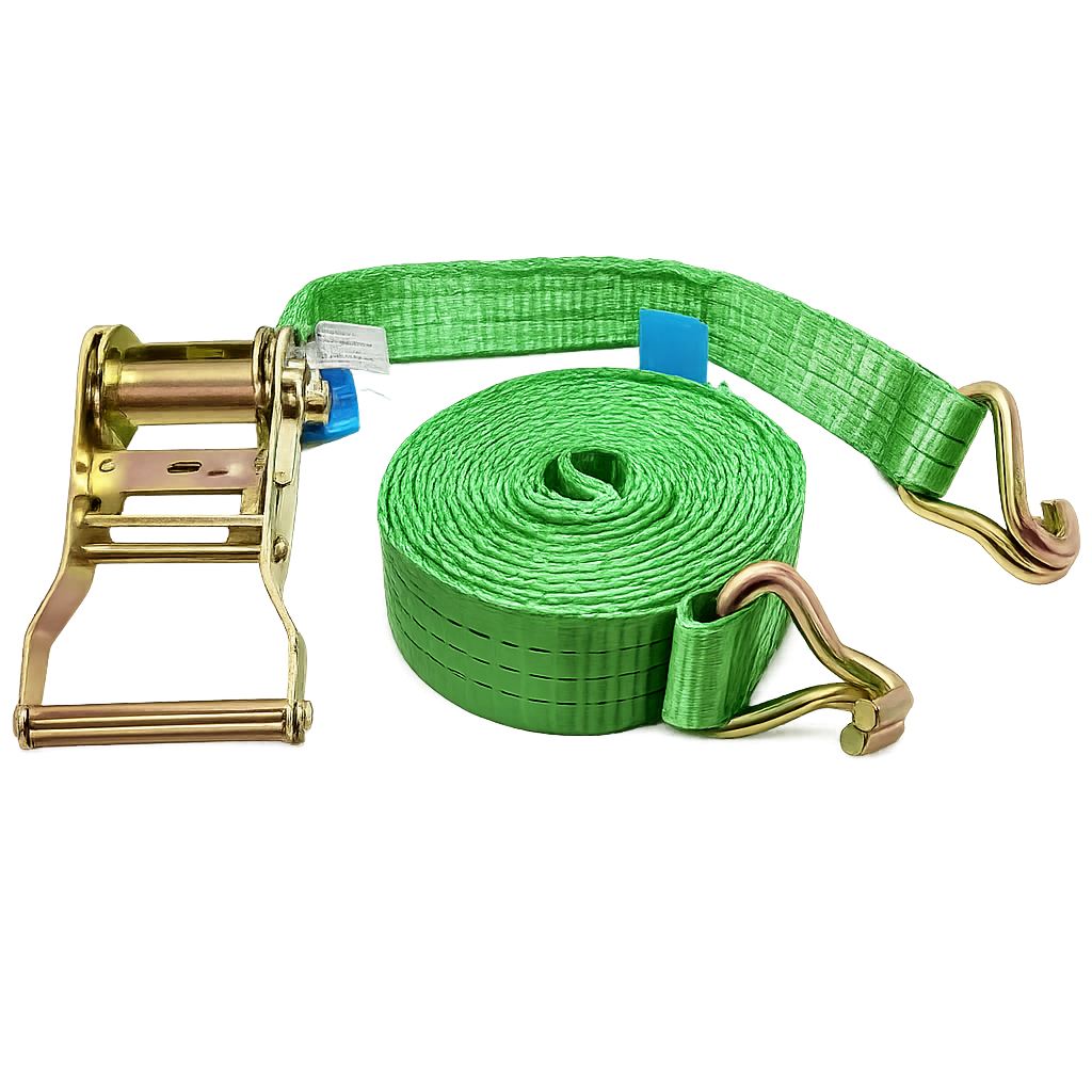 Green Ratchet Straps Heavy Duty 2 Ton High Visibility Tie Down Straps for Secure Cargo