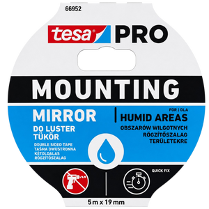 Mirror Tape Double Sided Adhesive for Bathroom Mirrors Mounting PRO 5m x 19mm
