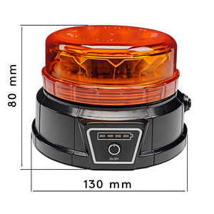 Lampada lampeggiante LED gialla ultrapiatta con base magnetica e telecomando