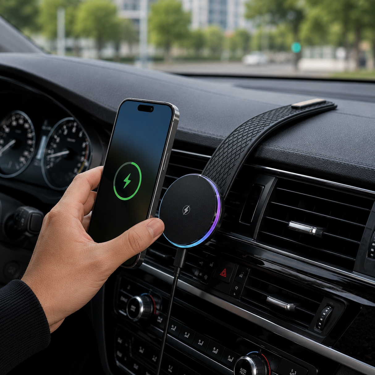MagSafe Magnetic Wireless Car Charger & Dashboard Phone Holder 15W