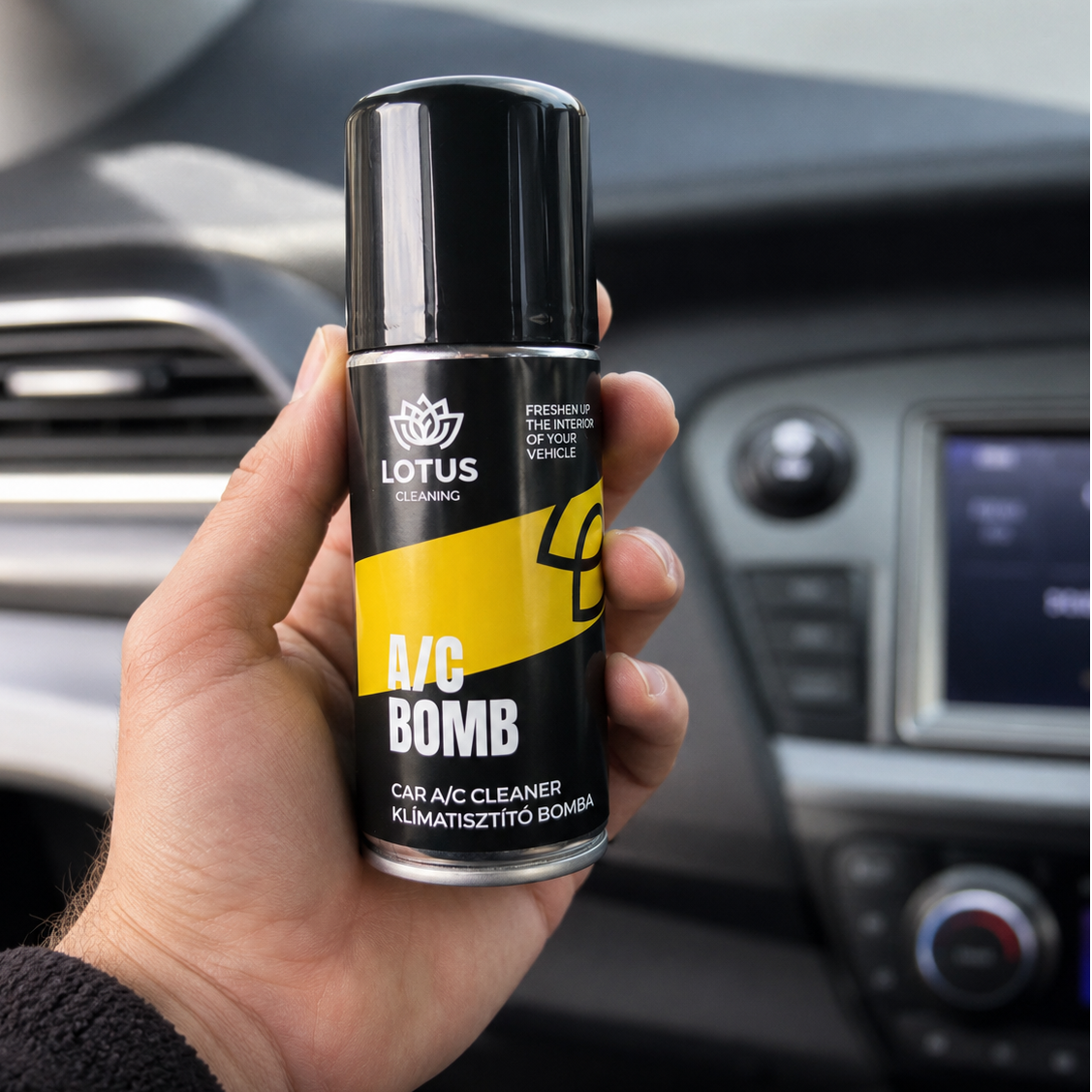 Car Air Conditioner Cleaning Spray (Bomb) – Lemon Scent, 100ml