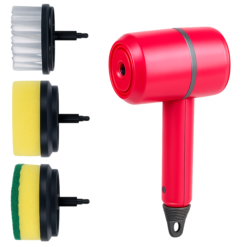 Electric cleaning brush with rotating head and 3 speeds
