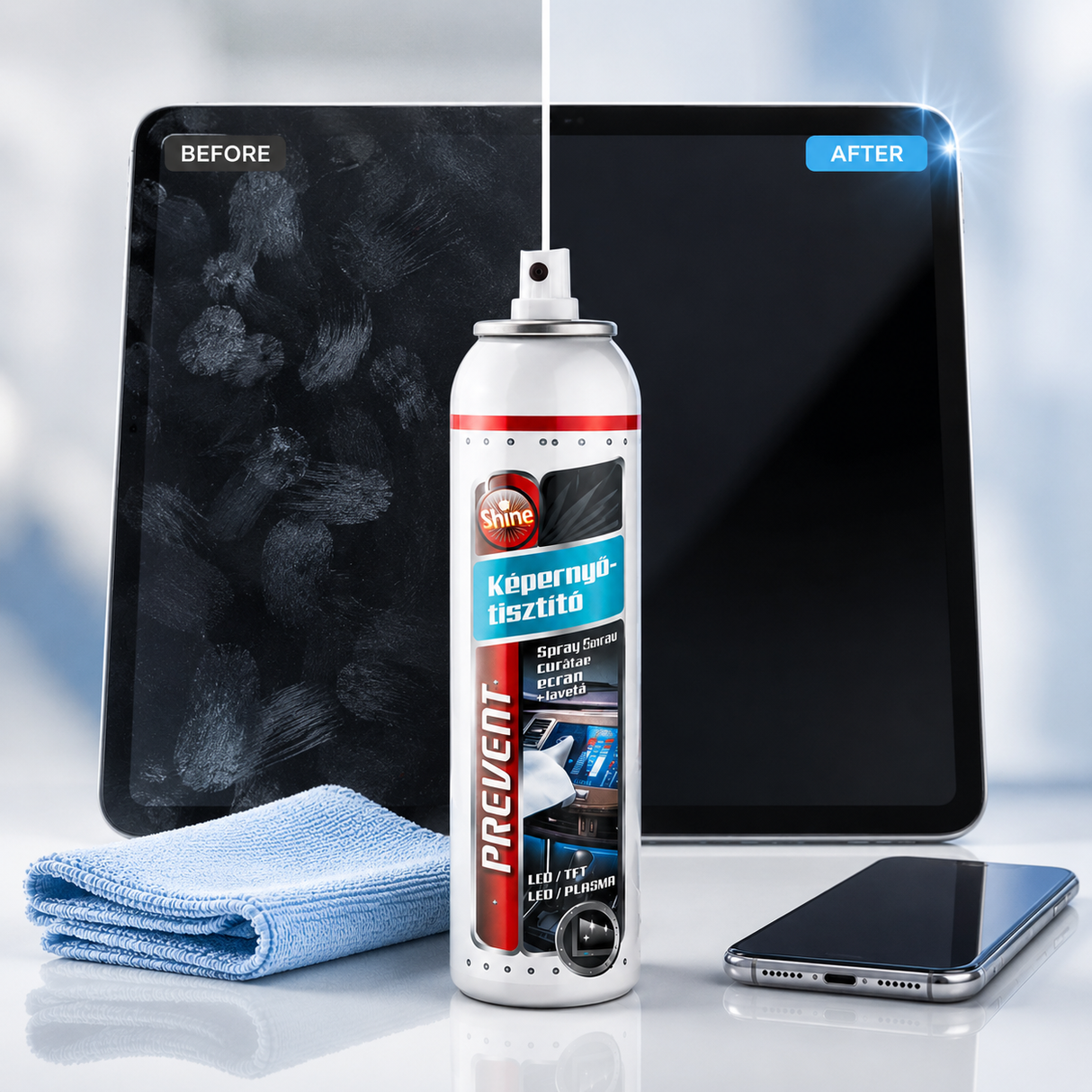 Screen cleaning spray with a cloth 75ml
