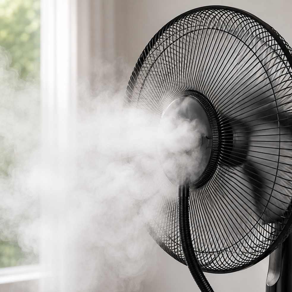 Oscillating Mist Fan with Humidifier, 2.8L Water Tank, Remote Control and Timer