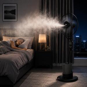 Oscillating Mist Fan with Humidifier, 2.8L Water Tank, Remote Control and Timer