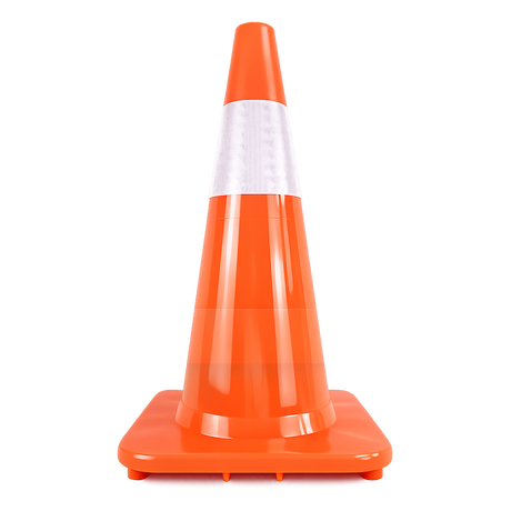 Pachołki drogowe odblaskowe Premium – czerwony pachołek PVC