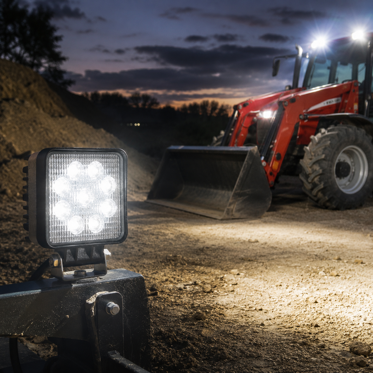 LED Work Light Square Flood 27W 12/24V Blue
