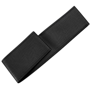 Leather Steering Wheel Cover 37–38 cm Stitch On Black Perforated Design
