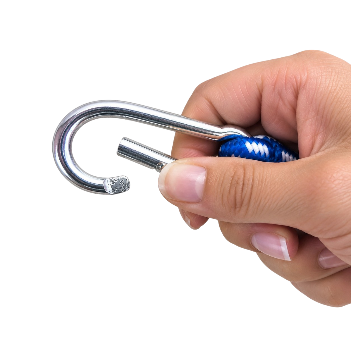 Bungee Cord with Carabiner Clips 8 mm, blue 1pcs