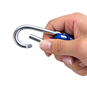 Bungee Cord with Carabiner Clips 8 mm, blue 1pcs