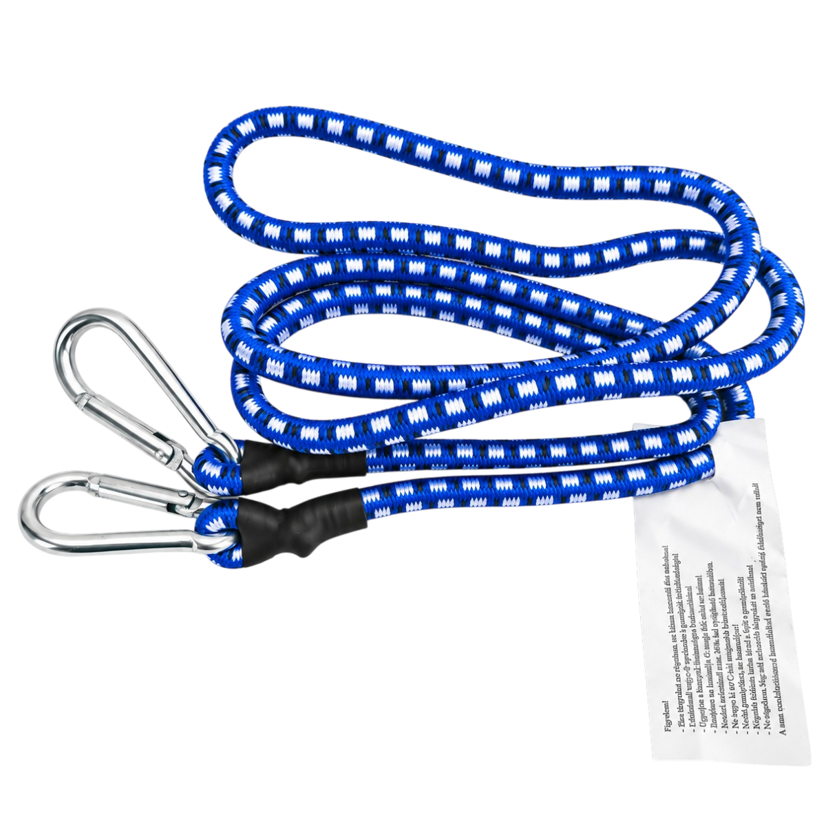 Bungee Cord with Carabiner Clips 8 mm, blue 1pcs