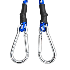 Bungee Cord with Carabiner Clips 8 mm, blue 1pcs