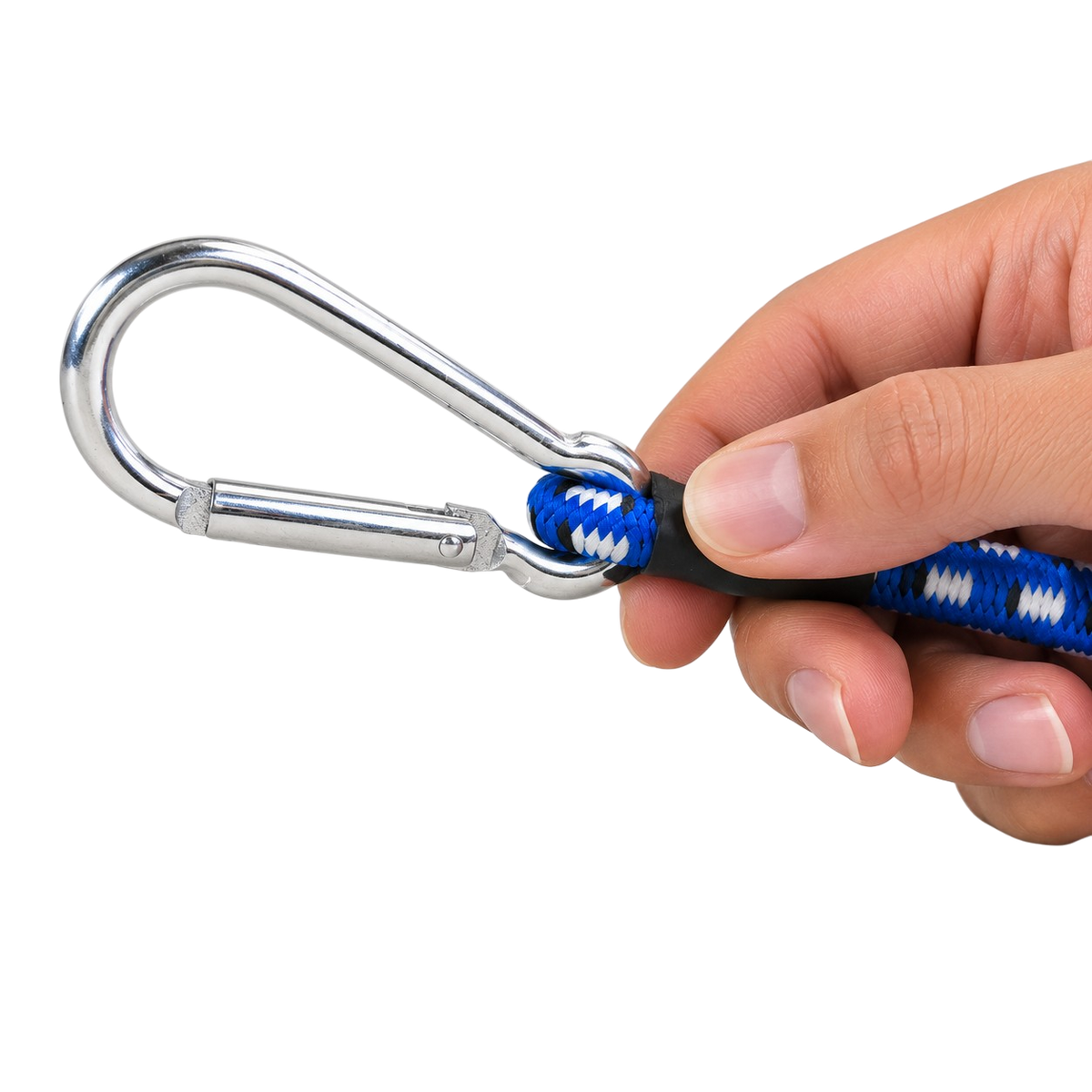 Bungee Cord with Carabiner Clips 8 mm, blue 1pcs