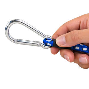 Bungee Cord with Carabiner Clips 8 mm, blue 1pcs