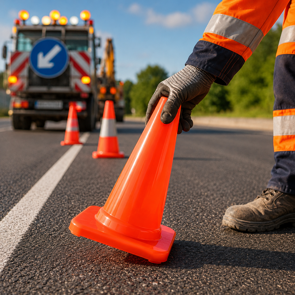 Traffic cone orange smooth Premium