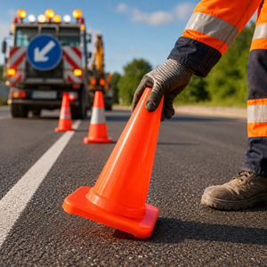 Traffic cone orange smooth Premium