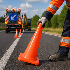 Traffic cone orange smooth Premium