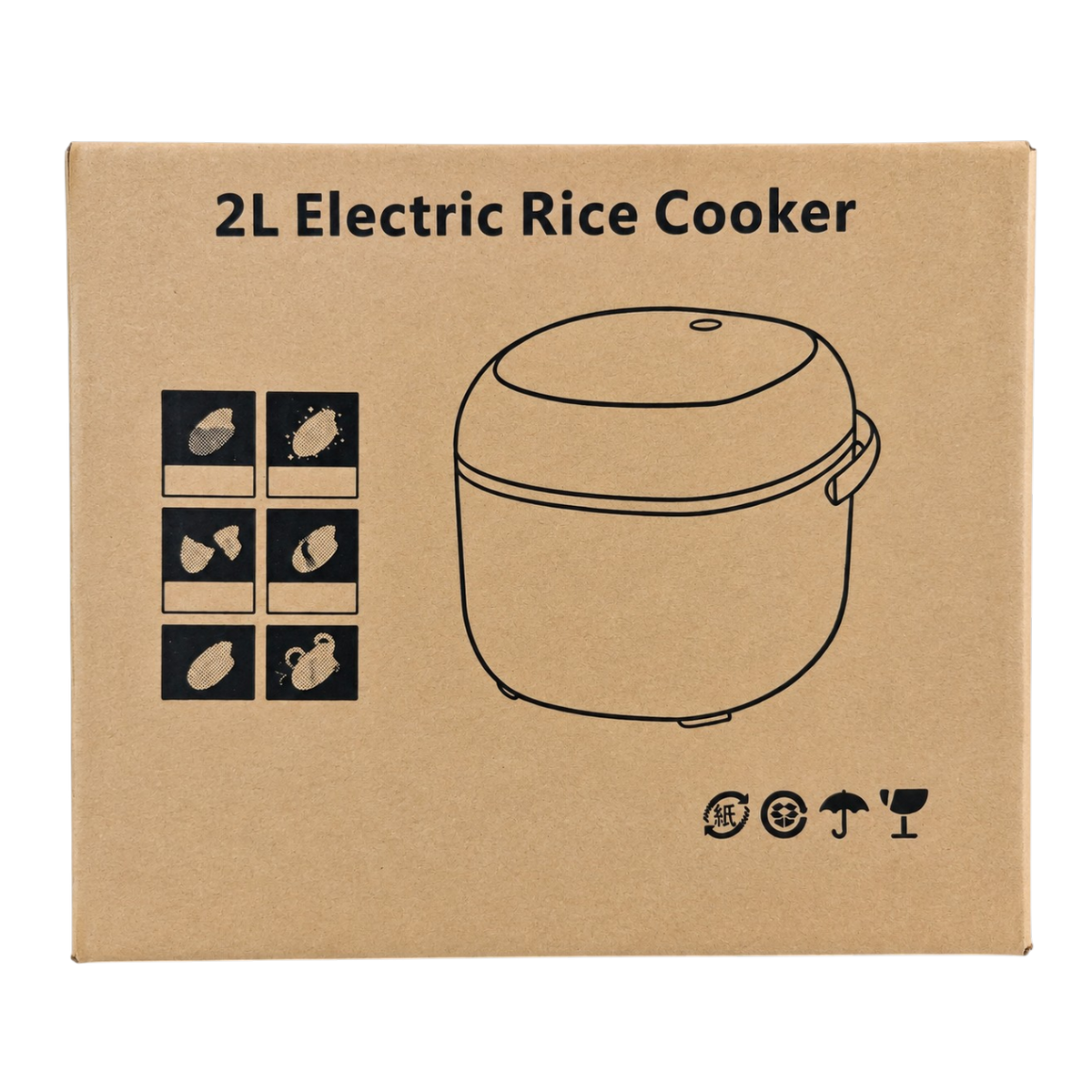 Elektrischer Reiskocher 2L – tragbar für Auto und Zuhause, 12V 24V 220V, multifunktionales Kochen
