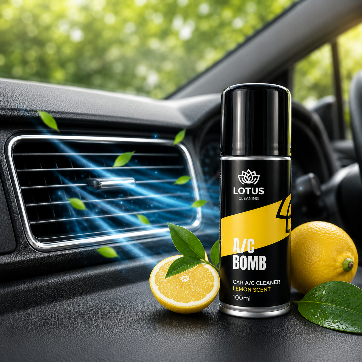Car Air Conditioner Cleaning Spray (Bomb) – Lemon Scent, 100ml