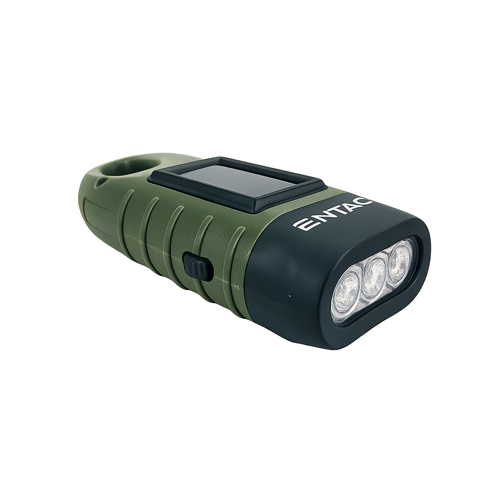 Luce solare LED con dinamo e batteria da 4mAh