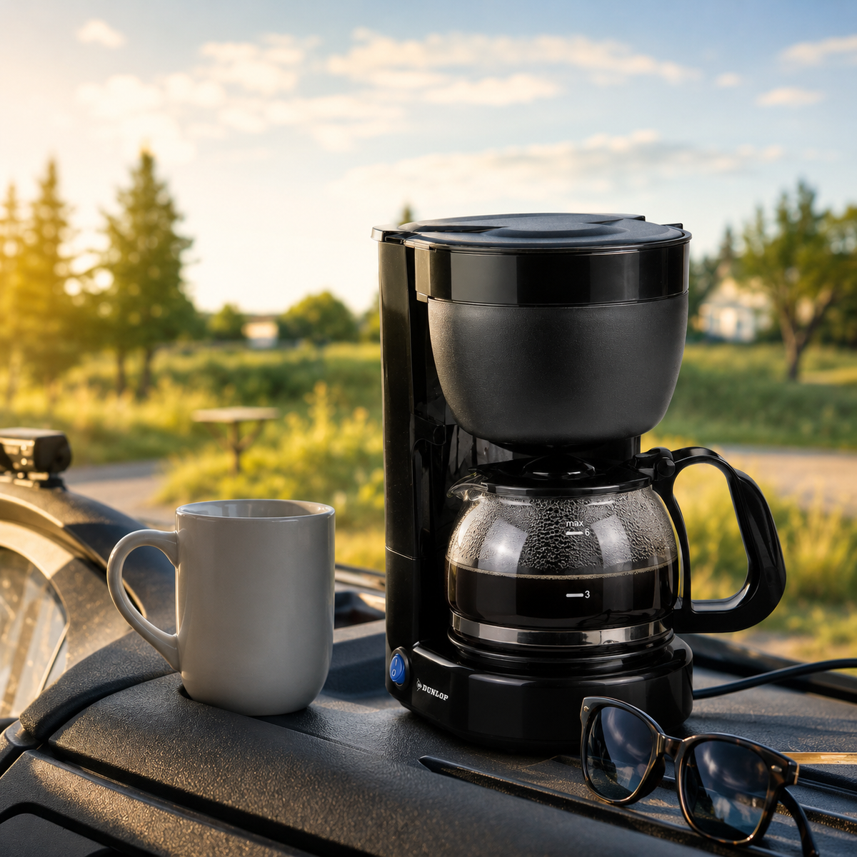 Car coffee maker 24V 300W with 0.65L Glass Carafe