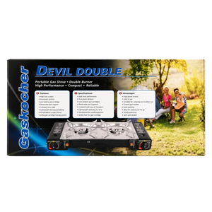 Camping Gas Stove and Grill with Dual 2.5 kW Burners