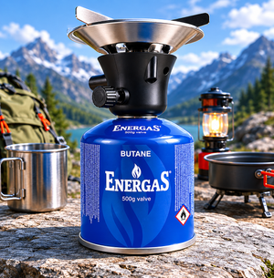 Butane gas canister for camping stove 500g 7/16" EN417