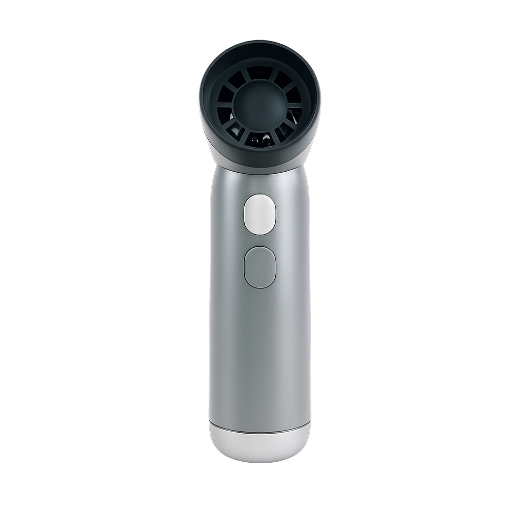 Portable handheld fan with bladeless cooling and usb charge, gray