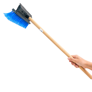 Car windscreen squeegee and brush 25cm with 60cm Wooden Handle